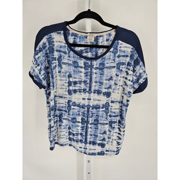 Lucky Brand Womens Sz XL 4 Piece pajama Set Blue White Tie Dye Print - Picture 2 of 6